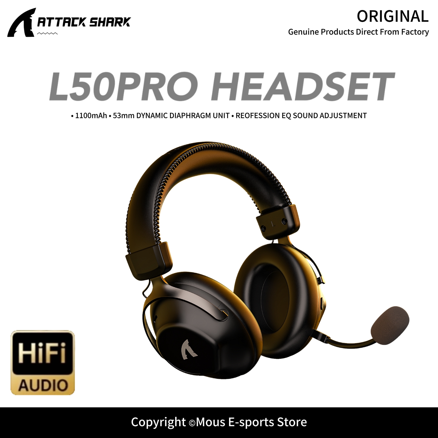ATTACK SHARK L50PRO Headset Ni - Esports Gaming Gear ulasan dan harga